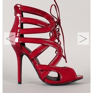 Red sandals wild diva.